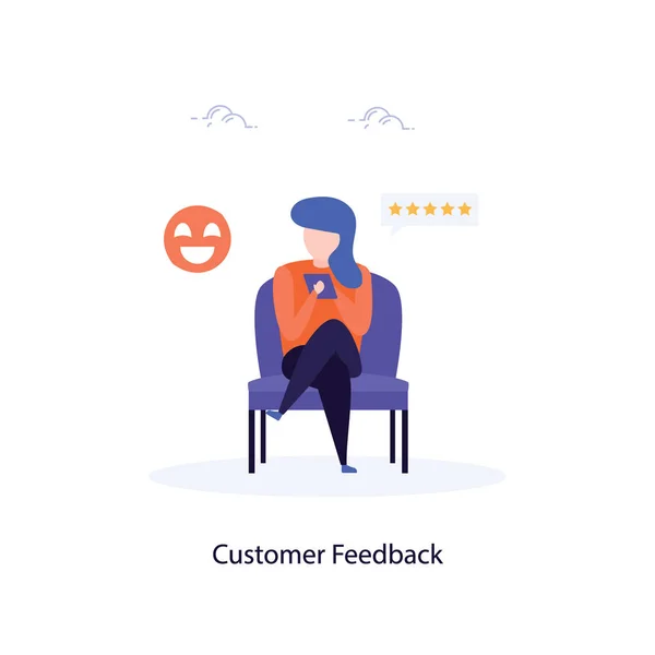 Vecteur Feedback Client Illustration Plate — Image vectorielle