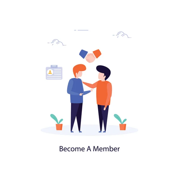 Become Member Illustration Flat Design — Stock Vector