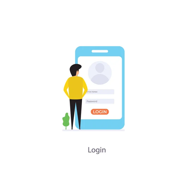 Uživatelský Přihlašovací Vektor Ploché Ilustrace — Stockový vektor