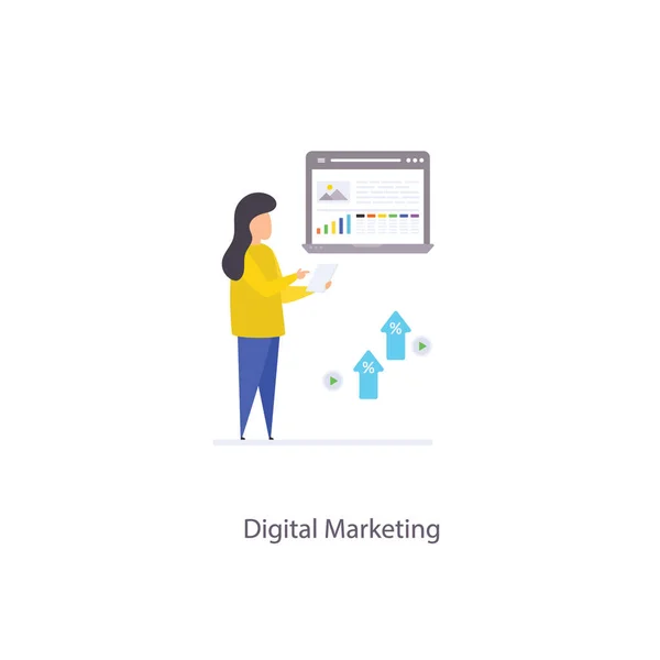 Diseño Vectores Ilustración Marketing Digital — Vector de stock