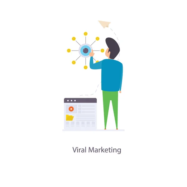 Viral Marketing Flat Illustration Vector — Stock Vector