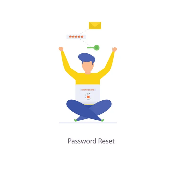 Mobile Passwort Reset Illustration Flachen Vektor — Stockvektor