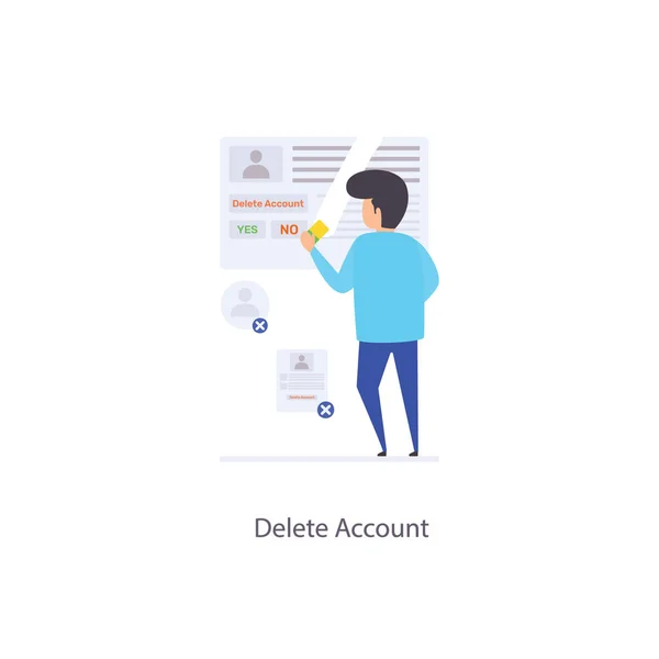 Eliminar Personal Cuenta Plana Ilustración Vector — Archivo Imágenes Vectoriales