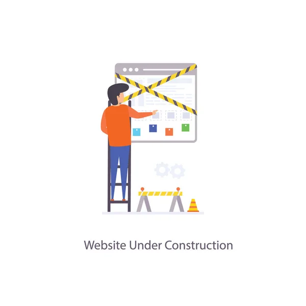 Site Web Construction Sur Écran Embarquement — Image vectorielle