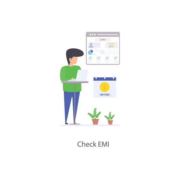 Kontrollera Emi Flat Vector Illustration — Stock vektor