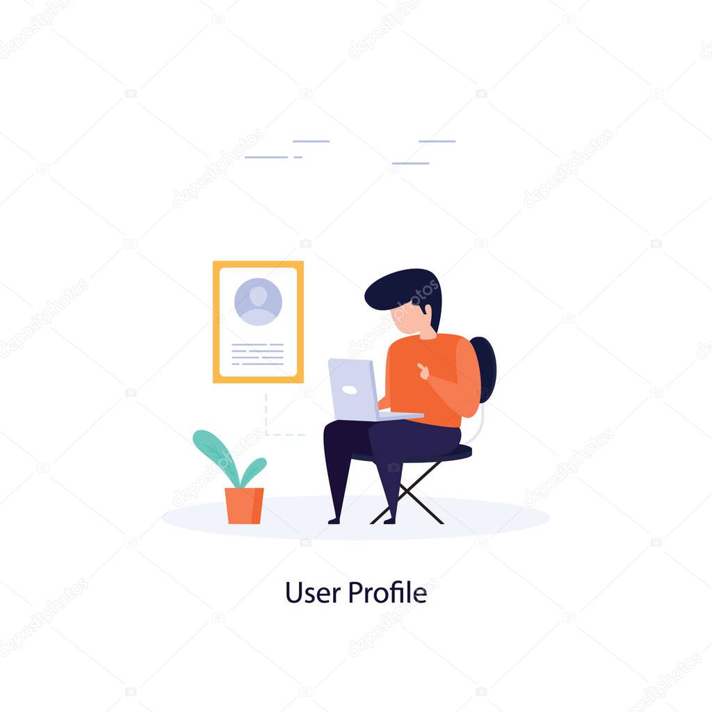 User profile illustration in flat vector 