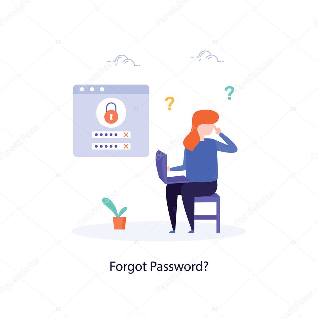 Forgot password vector in flat illustration 