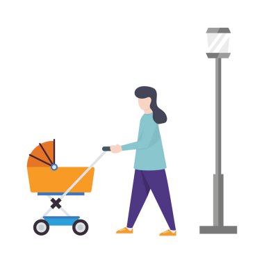 Bebek arabası İllüstrasyon vektör tasarımı