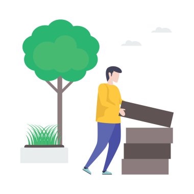 Bahçe etkinlik vektörü çizim tasarımı  