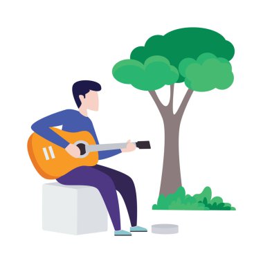 Gitarist vektör illüstrasyon tasarımı.