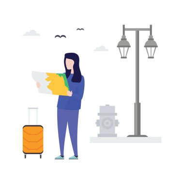 İllüstrasyon tasarımında seyahat avatar 