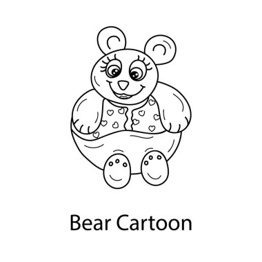 El çizilmiş vektör ayı karikatür