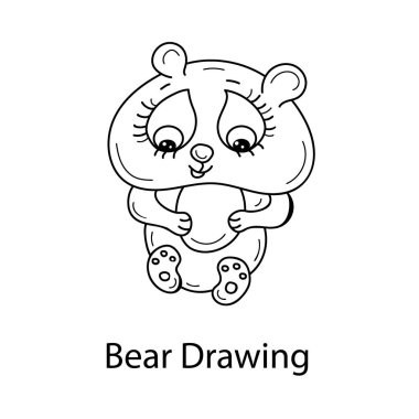 El çizilmiş vektör ayı karikatür