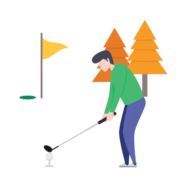 Illusztráció Tervez Ból Golf Játékos — Stock Vector