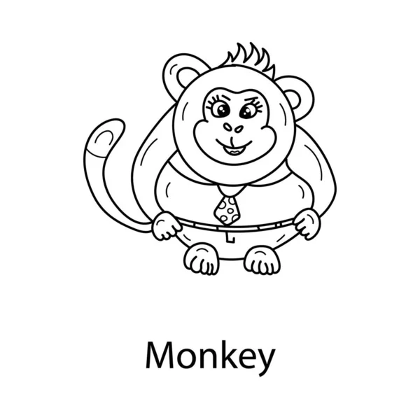 Ruční Návrh Opičí Kreslené Opice — Stockový vektor