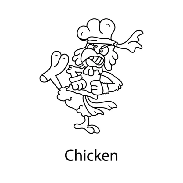 Vector Chicken Cartoon Character — Stock Vector