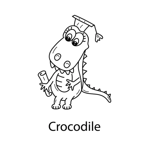 Animal drawing of crocodile cartoon - Stock Image - Everypixel