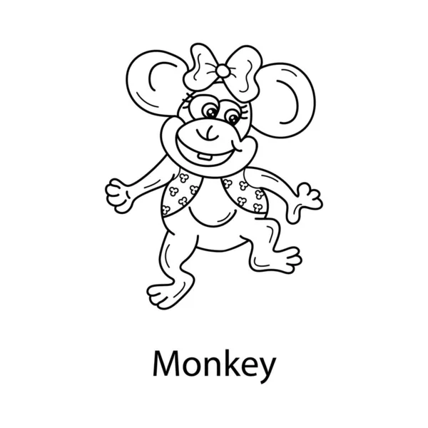 Vektor Opicí Ručně Kreslené Konstrukci — Stockový vektor
