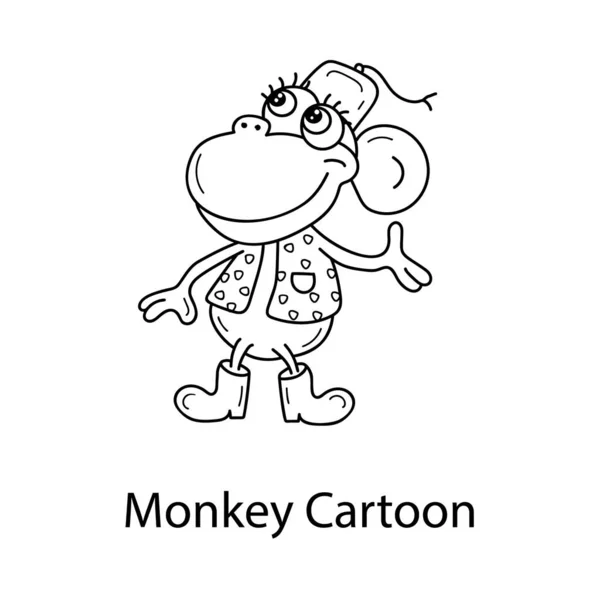 Vektor Opicí Ručně Kreslené Konstrukci — Stockový vektor