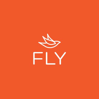 Uçan yaratıkları simgeleyen kuş logosu vektör tasarımı