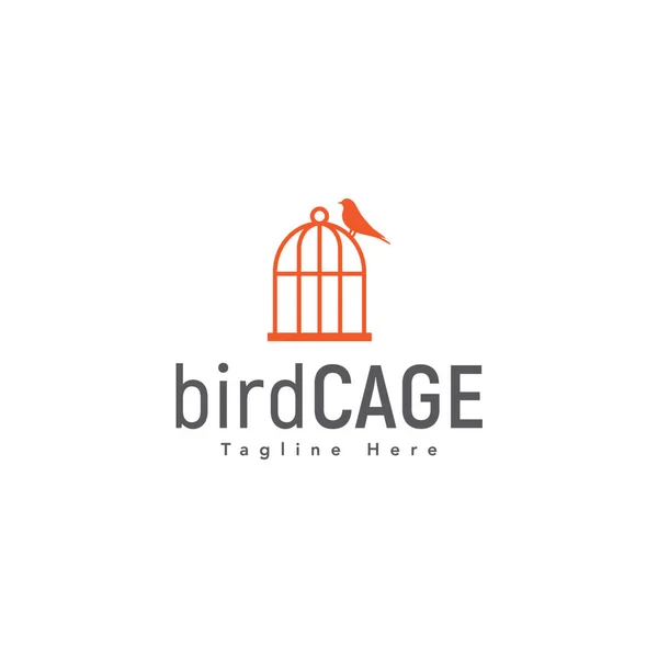 Redigerbar Och Kreativ Bird Cage Logo Design — Stock vektor