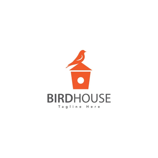 Uçan Yaratıkları Simgeleyen Birdhouse Logosu Vektör Tasarımı — Stok Vektör