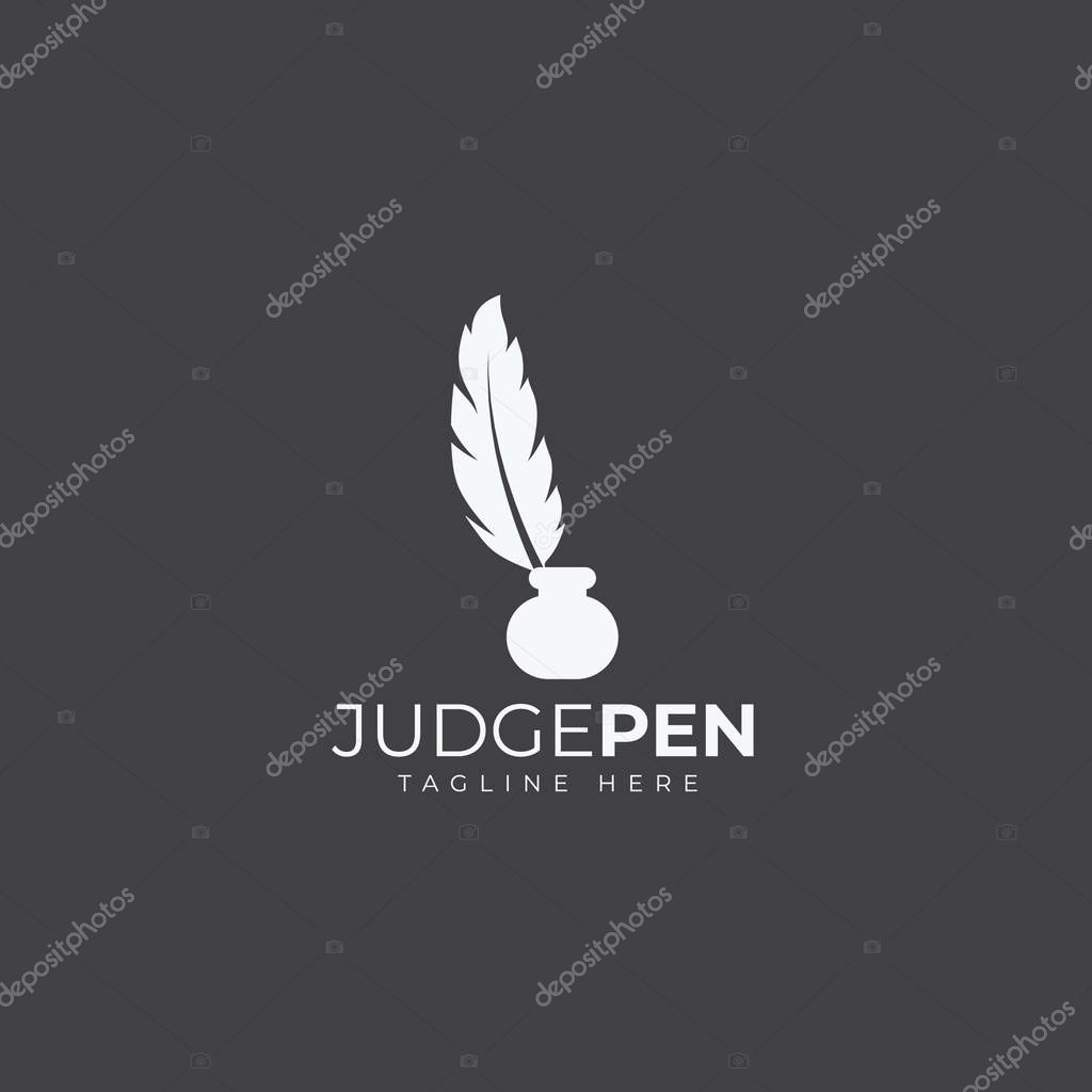 Are you looking for creative logo design of judge pen? Grab and customize this quill writing pen logo by adding your text. Download now and make it yours.