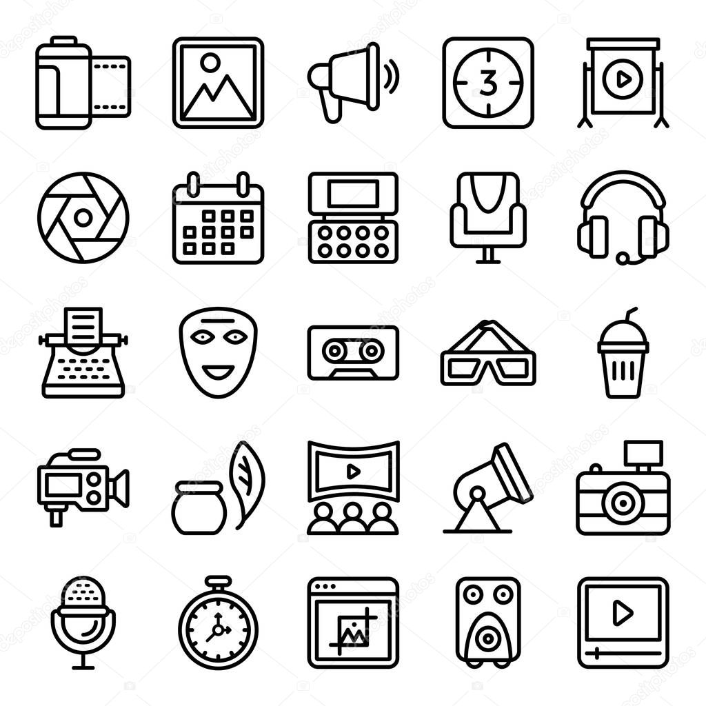 Filmmaking icons pack is right here for your cinema related projects. Edit these creative vectors for your any kind of design assignment.Grab it now!