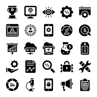 Seo glyph simgeleri paketi kolaylığı için çekici vektörler sahip. Bu düzenleme kümesini ve kullanımı ilişkili alanda tutun.