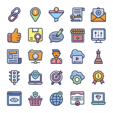 Seo optimizasyondüz simgeler paketi kolaylığı için çekici vektörler sahip. Bu düzenleme kümesini ve kullanımı ilişkili alanda tutun.