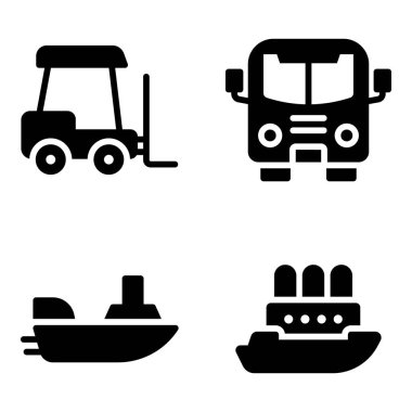 Mobilite kolaylığı için, size katı simgeler tarzında ulaşım modları sıyoruz. Bu düzenleyilebilir kümeyi tutma