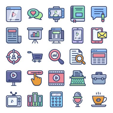 Copywriting and blogging flat icons pack is here having online journals and many other related visuals for your next project. Hold it now and enjoy downloading!  clipart