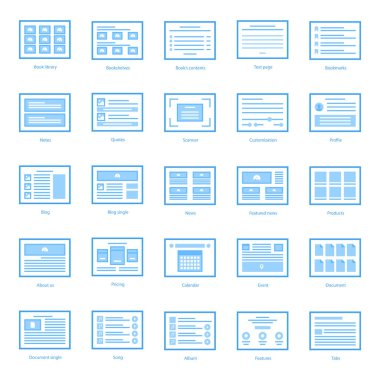 Burada web şablonu düz simgeler görsel en iyi tasarımı ile ayarlanır sunuyoruz. Değiştirilebilir vektörlerin kullanımı kolaydır. Eğer bu seti tutarsanız sizin için uygun olduğunu hissedeceksiniz. 