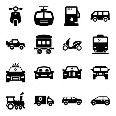 Mobilite kolaylığı için, glyph simgeleri tarzında ulaşım araç modları ile getirmek. Bu düzenleyilebilir kümeyi tutma.