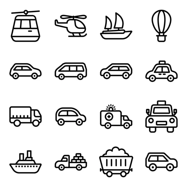 Para Facilitar Movilidad Traemos Con Pack Iconos Transporte Mantenga Este — Vector de stock