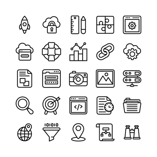 Presenting Fantabulous Web Development Line Icons Pack Editable Icons Here — Stock Vector