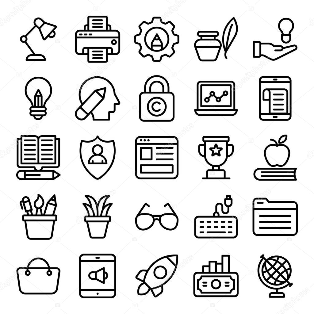 Online journals and video blogging line icons pack is here having many other related visuals for your next project. Hold it now and enjoy downloading! 