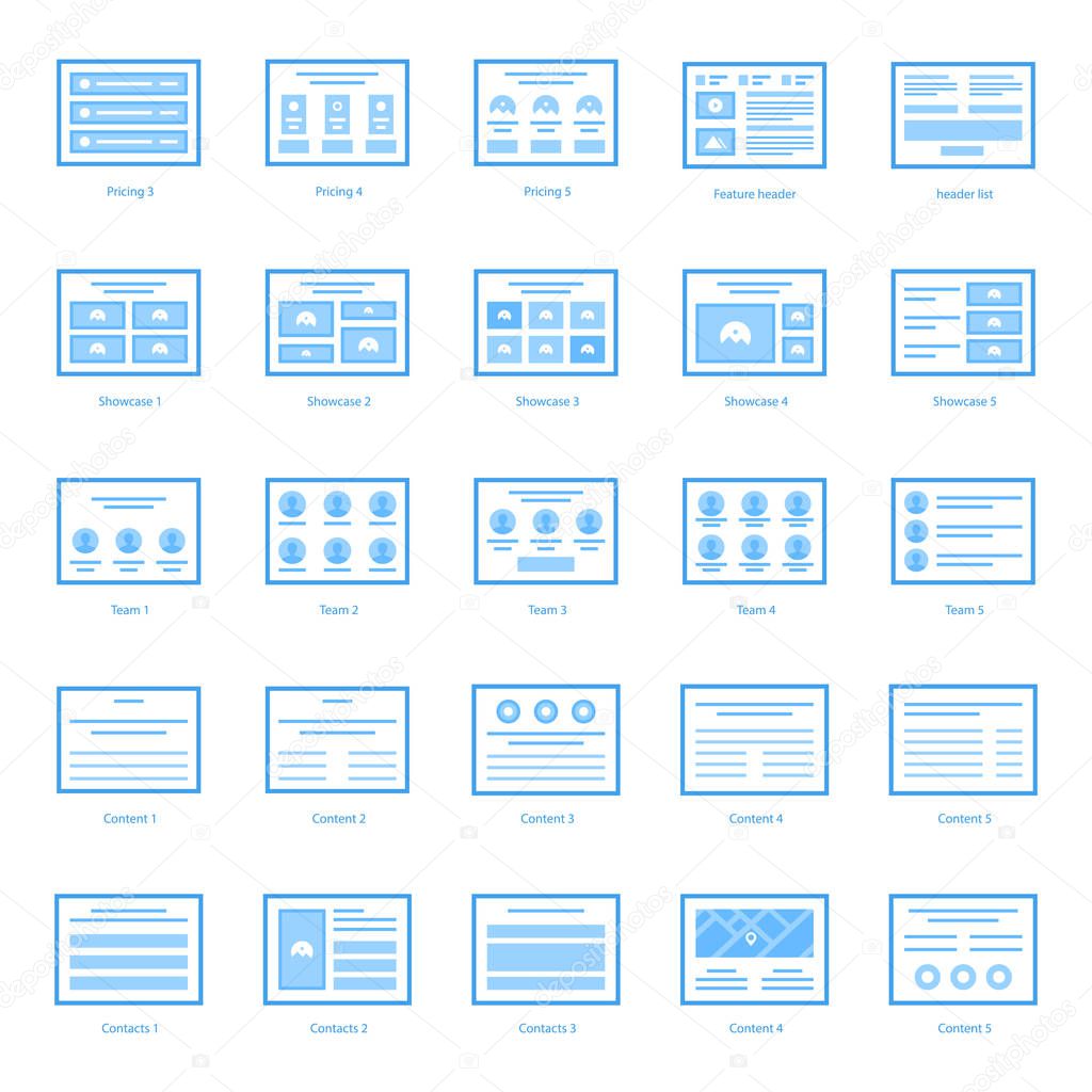 Here we are offering web wireframe flat icons set with best design of visuals. Editable vectors are easy to use. If you will hold this set you will feel it is appropriate for you. 