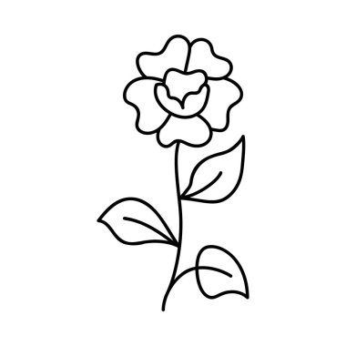 Çizim tasarımında gül bitkisi vektörü 