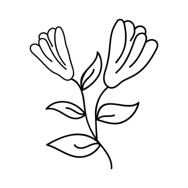 Çiçek dövme elemanı vektör tasarımı 