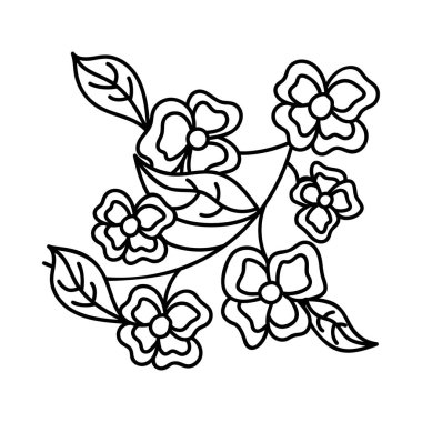 Çizim tasarımında çiçek sanat vektörü 