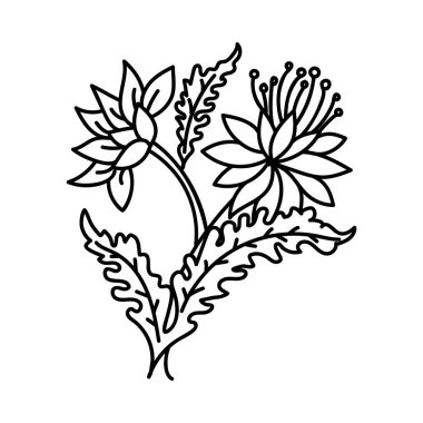 Elle çizilmiş tasarımda doğal bitki vektörü 