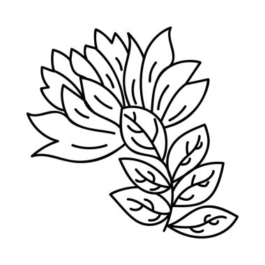 Çizim tasarımında çiçek sanat vektörü 