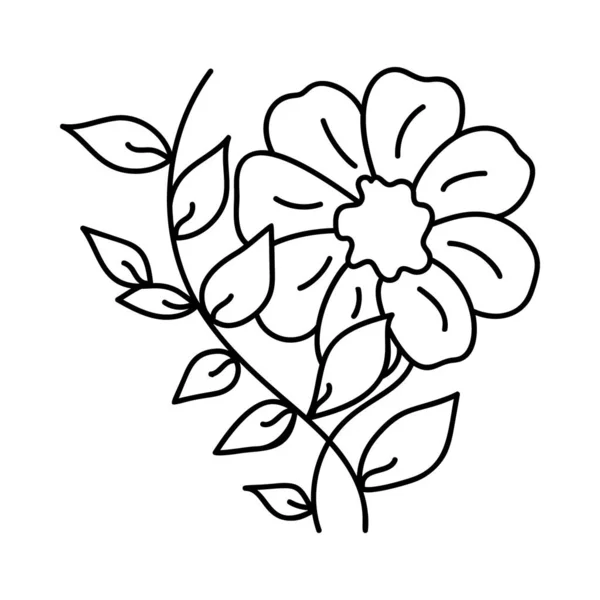 Vecteur Plante Rose Dans Conception Dessin — Image vectorielle