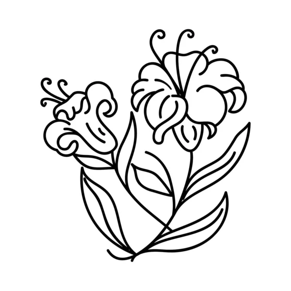 Design Vettoriale Elemento Tatuaggio Fiore — Vettoriale Stock