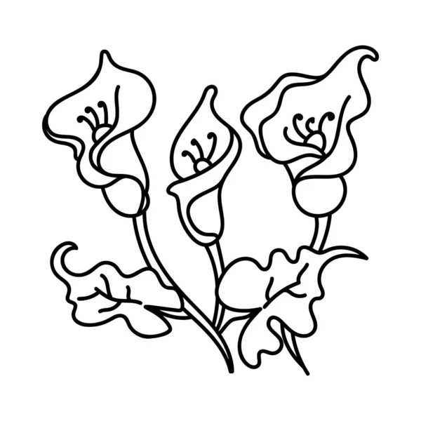 Blumenkunst Vektor Zeichendesign — Stockvektor