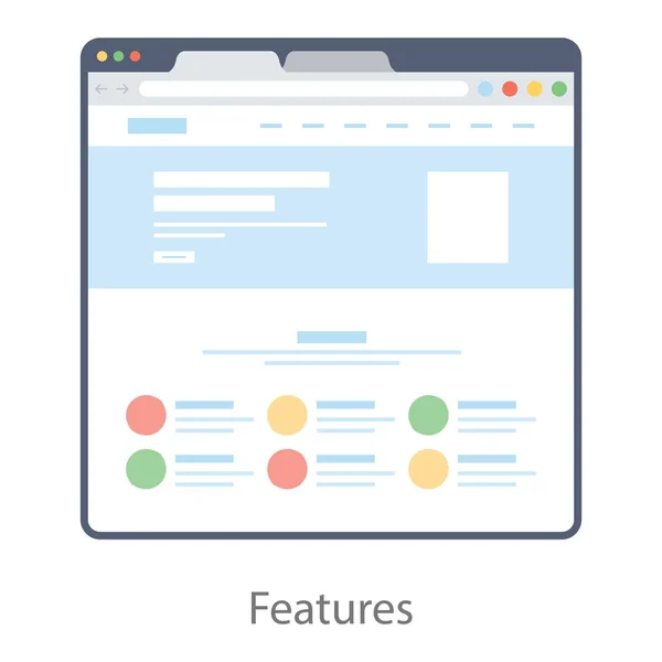 Ícone Web Wireframe Design Plano —  Vetores de Stock