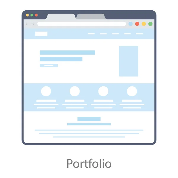 Icona Web Wireframe Design Piatto — Vettoriale Stock