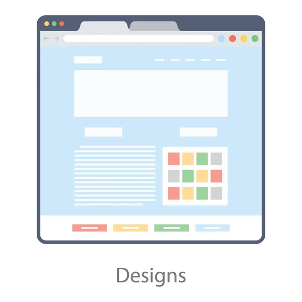 Diseño Plano Del Icono Diseño Web — Archivo Imágenes Vectoriales