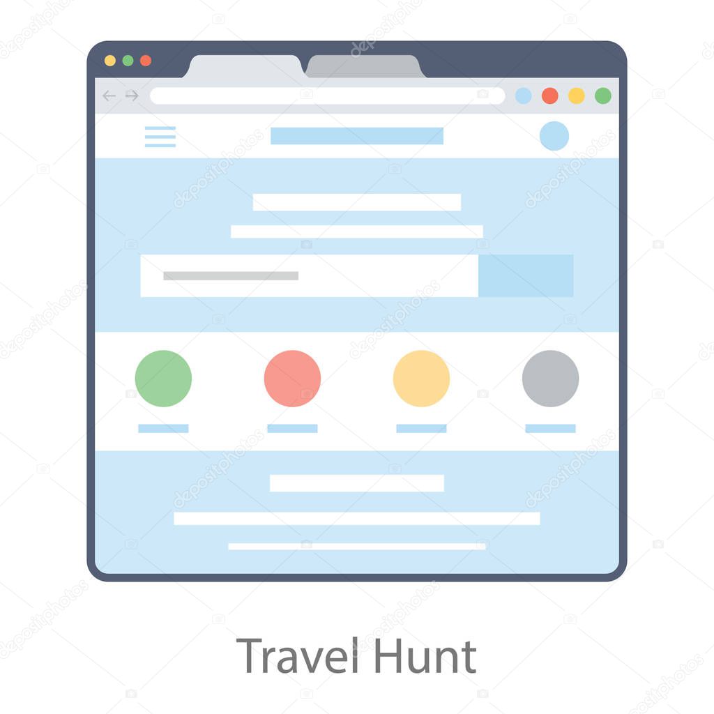 Flat design of web layout icon